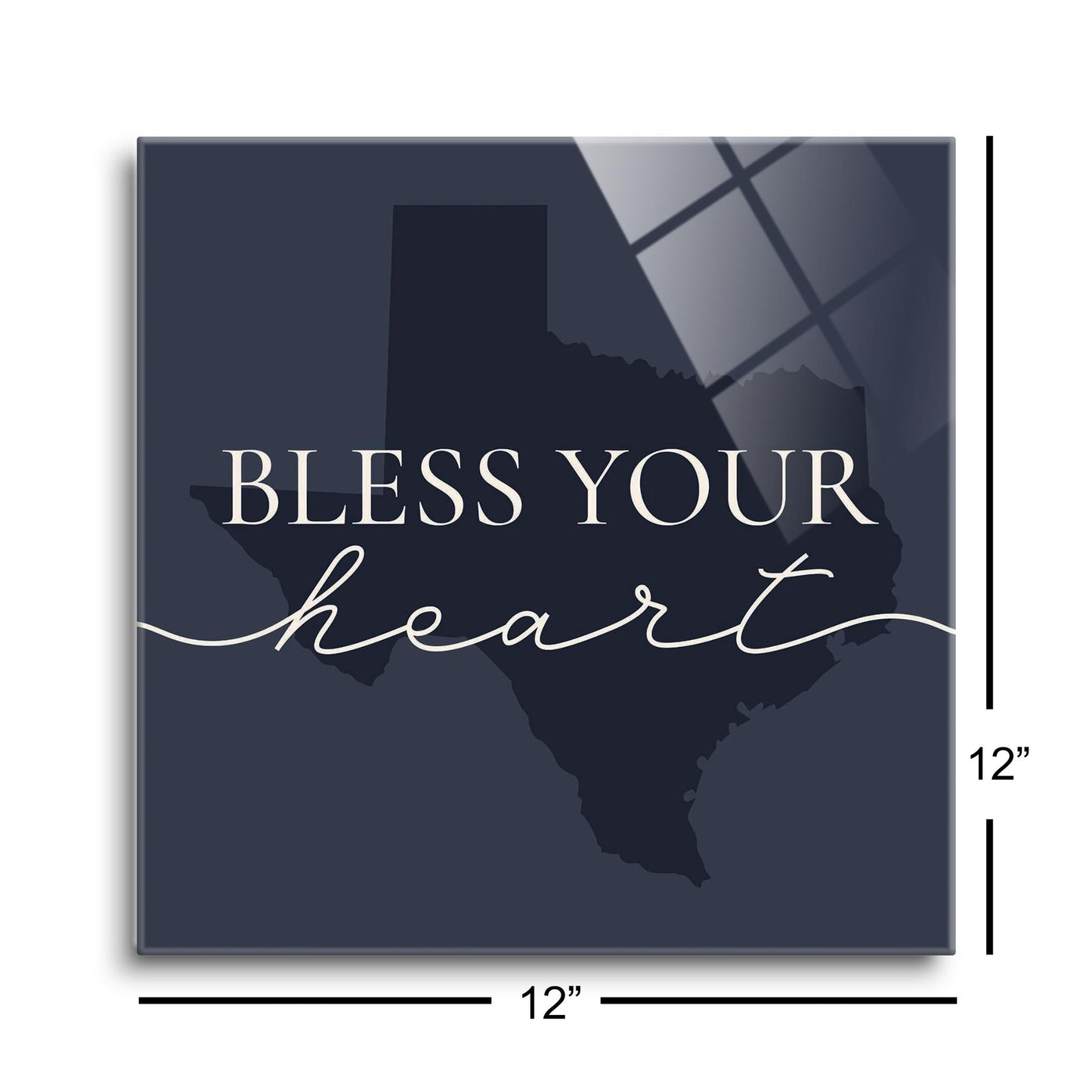 Modern Minimalist Texas Bless Your Heart | Hi-Def Glass Art | Eaches | Min 1