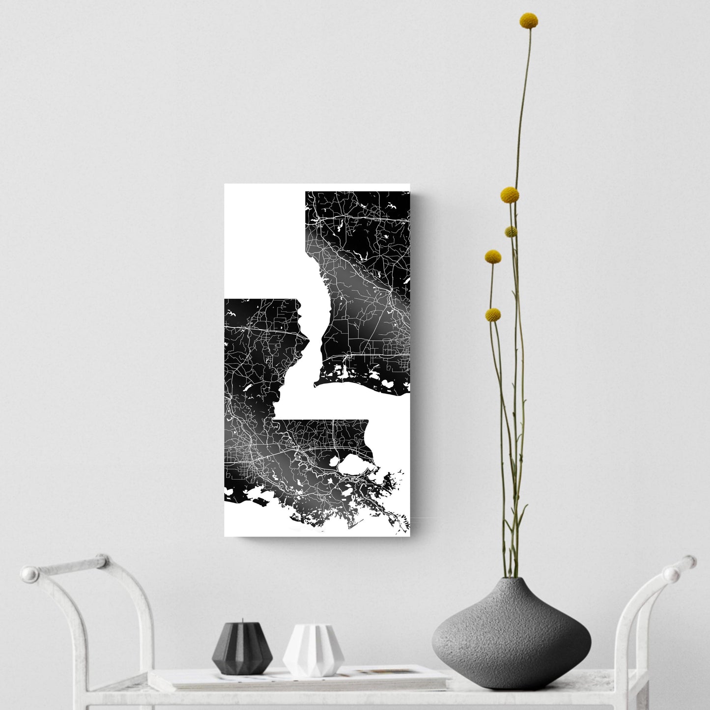 Modern Louisiana State Shape With Map | Hi-Def Glass Art | Eaches | Min 2
