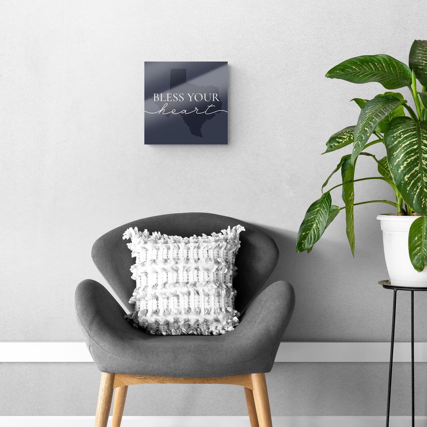 Modern Minimalist Texas Bless Your Heart | Hi-Def Glass Art | Eaches | Min 1