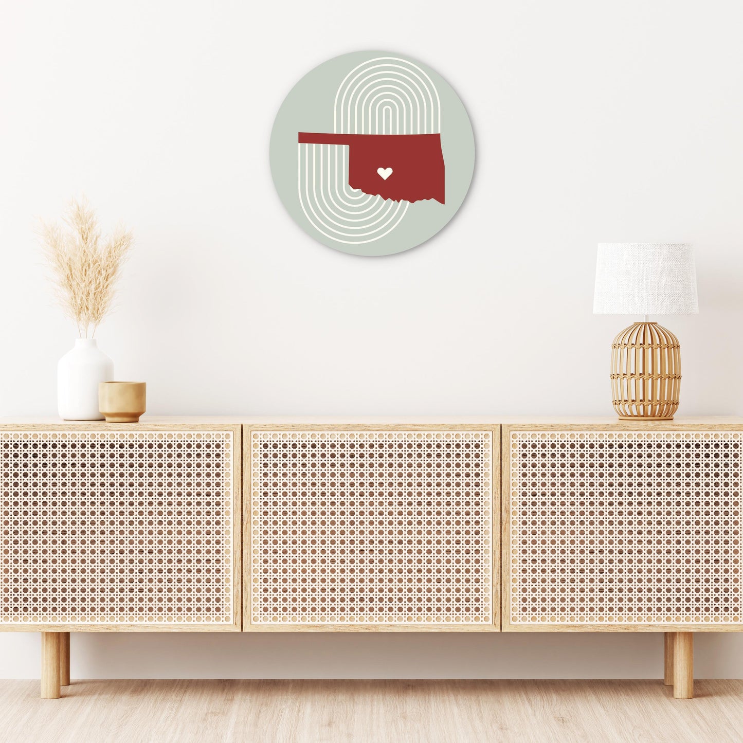 Modern Minimalist Oklahoma Chickasha Heart | Wood Sign | Eaches | Min 1