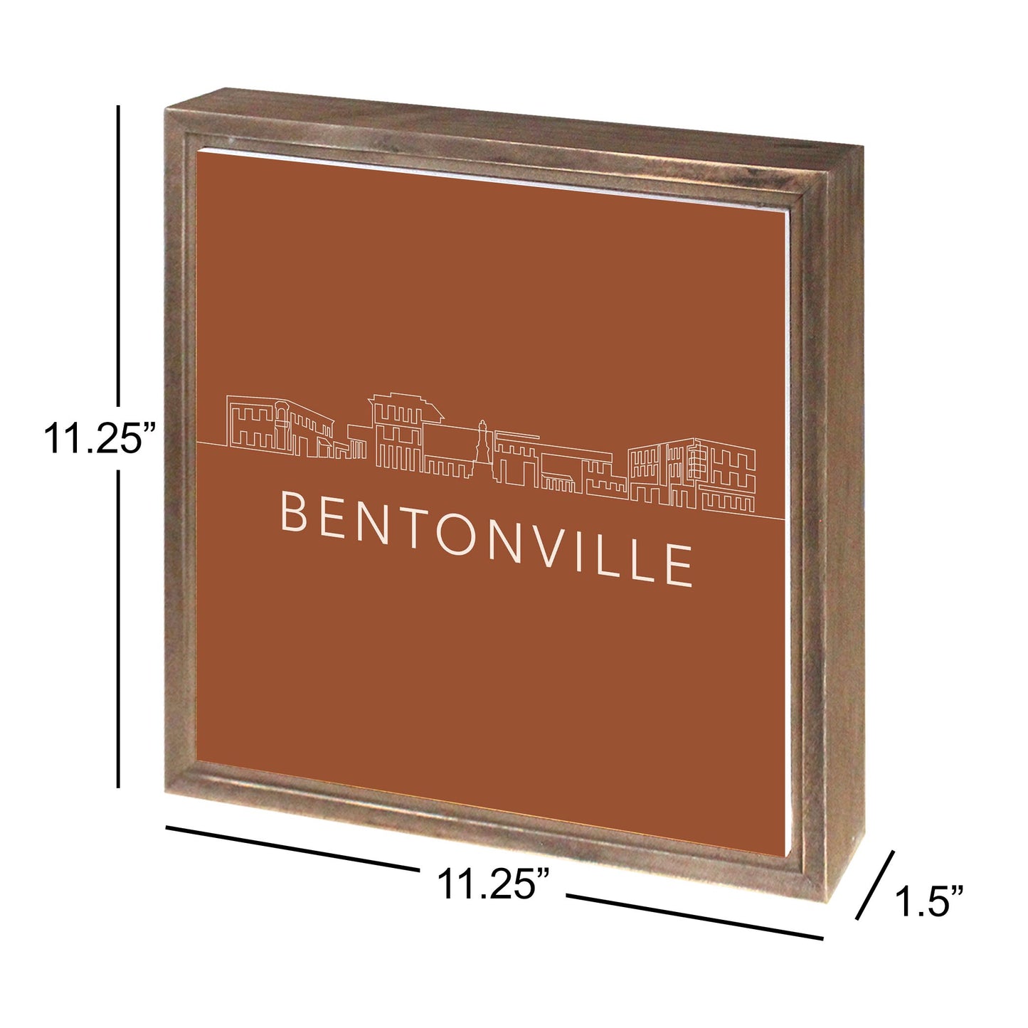 Modern Minimalist Arkansas Bentonville Skyline | Wood Sign | Eaches | Min 1