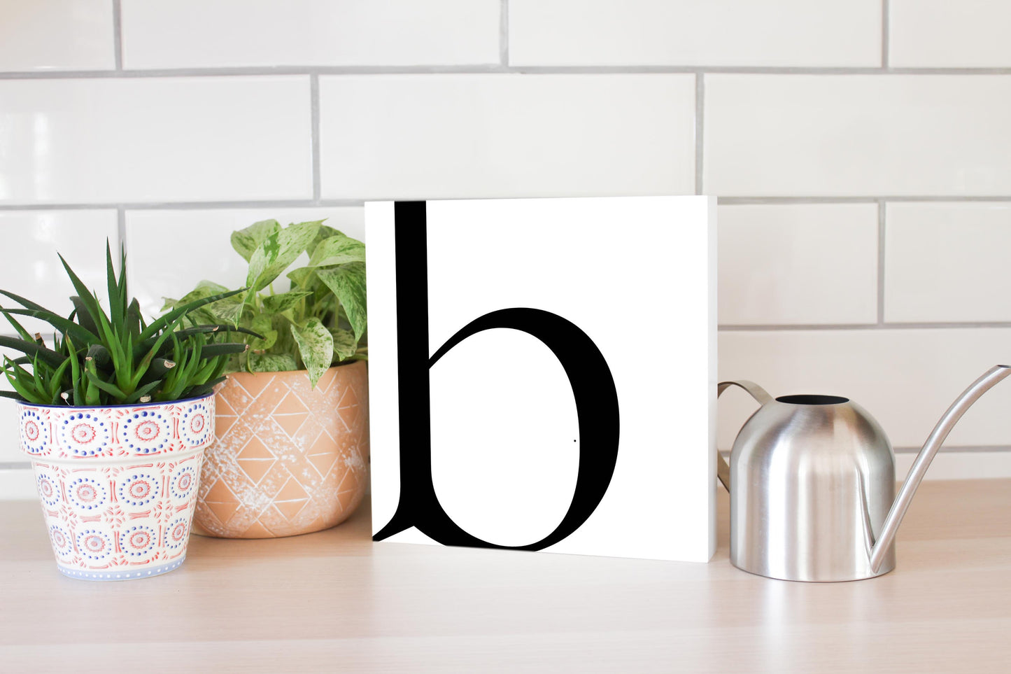 Minimal Monogram B | Wood Block | Eaches | Min 2