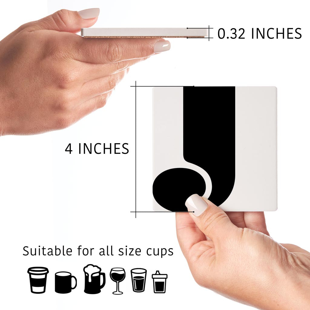 Fun Chunky Monogram J | Absorbent Coasters | Set of 4 | Min 2