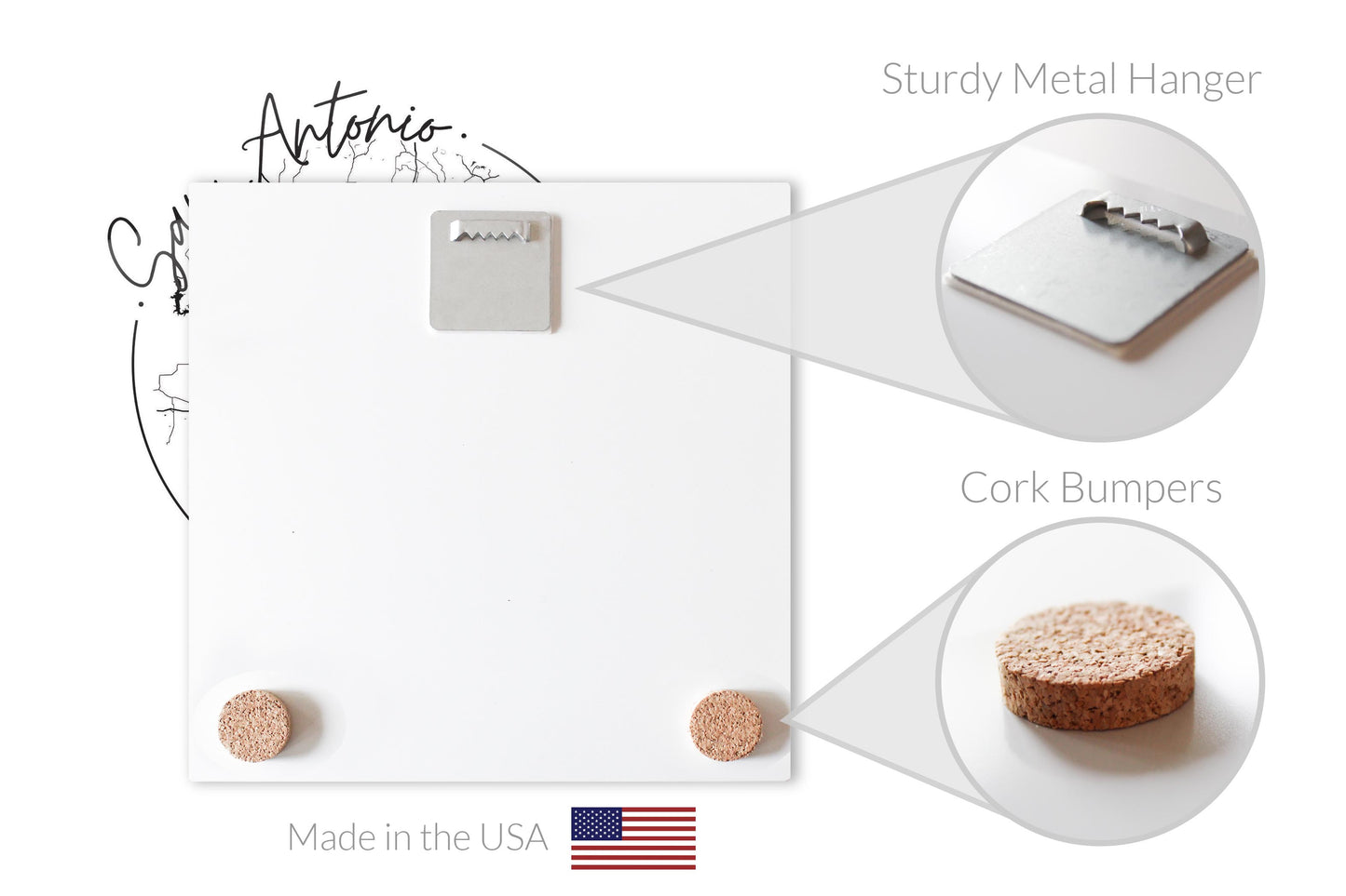 Modern San Antonio Round Map | Hi-Def Glass Art | Eaches | Min 1