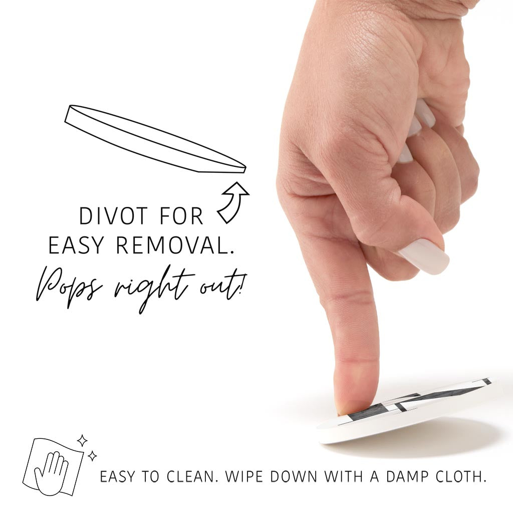 Minimalist B&W Tennessee White Initials | Absorbent Car Coasters | Set of 2 | Min 4