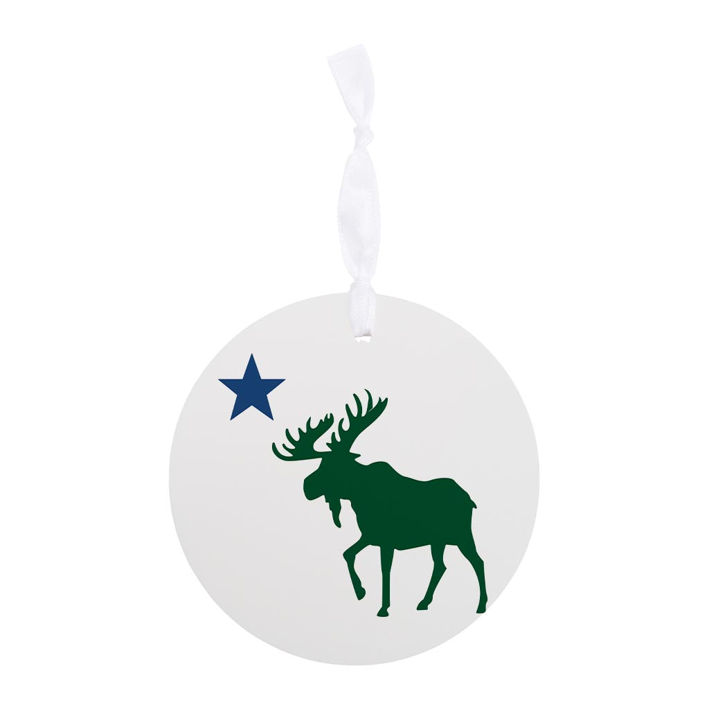 New England Star And Moose | Wood Ornament | Eaches | Min 6