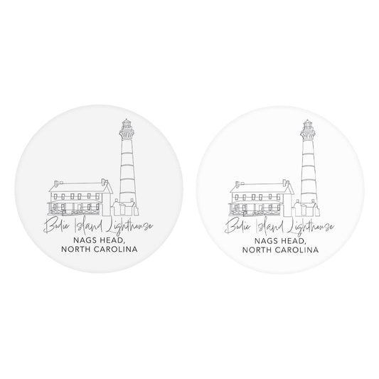 Bodie Island Lighthouse| Absorbent Car Coasters | Set of 2 | Min 4