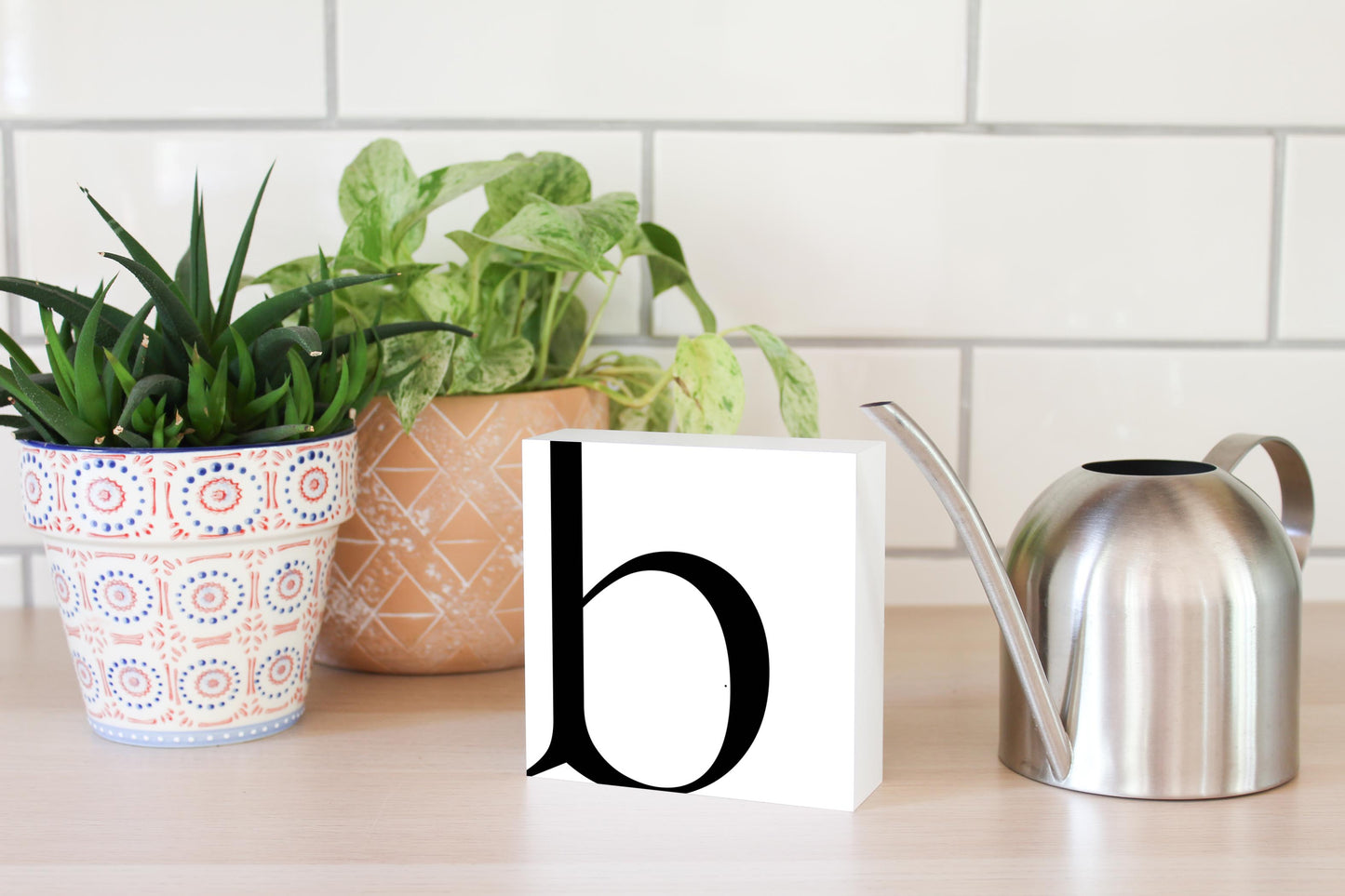 Minimal Monogram B | Wood Block | Eaches | Min 4