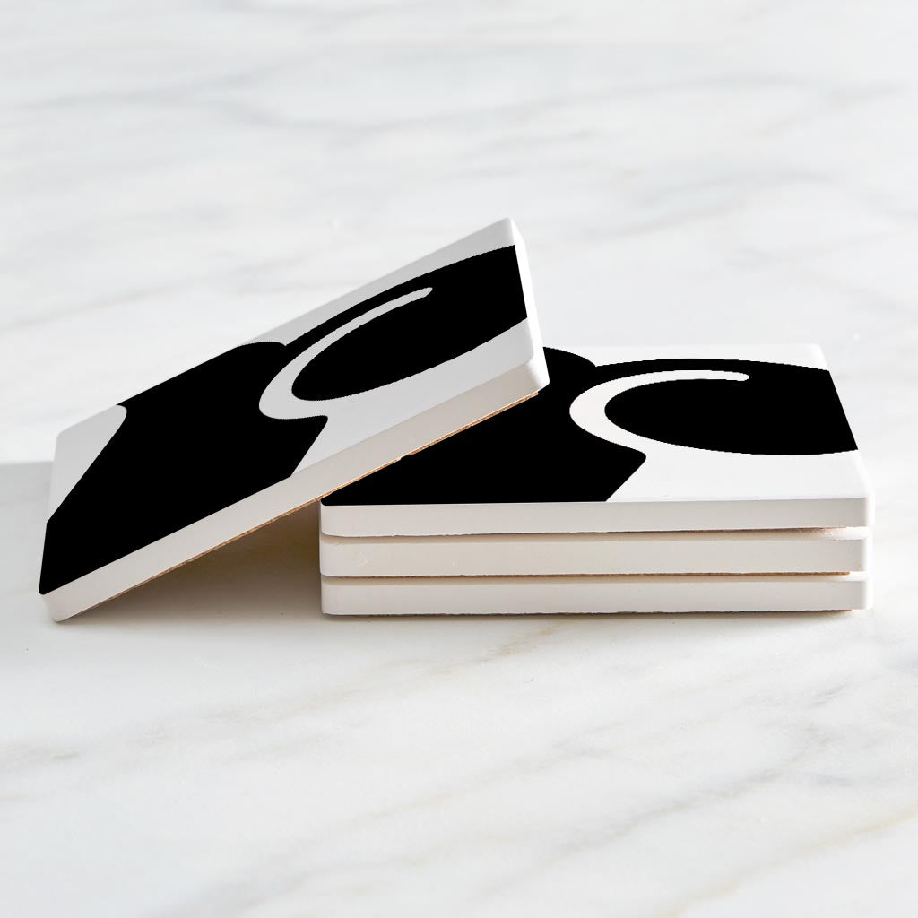 Fun Chunky Monogram R | Absorbent Coasters | Set of 4 | Min 2