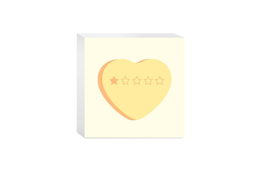 Funny Message Hearts 1 Star | Wood Block | Eaches | Min 4