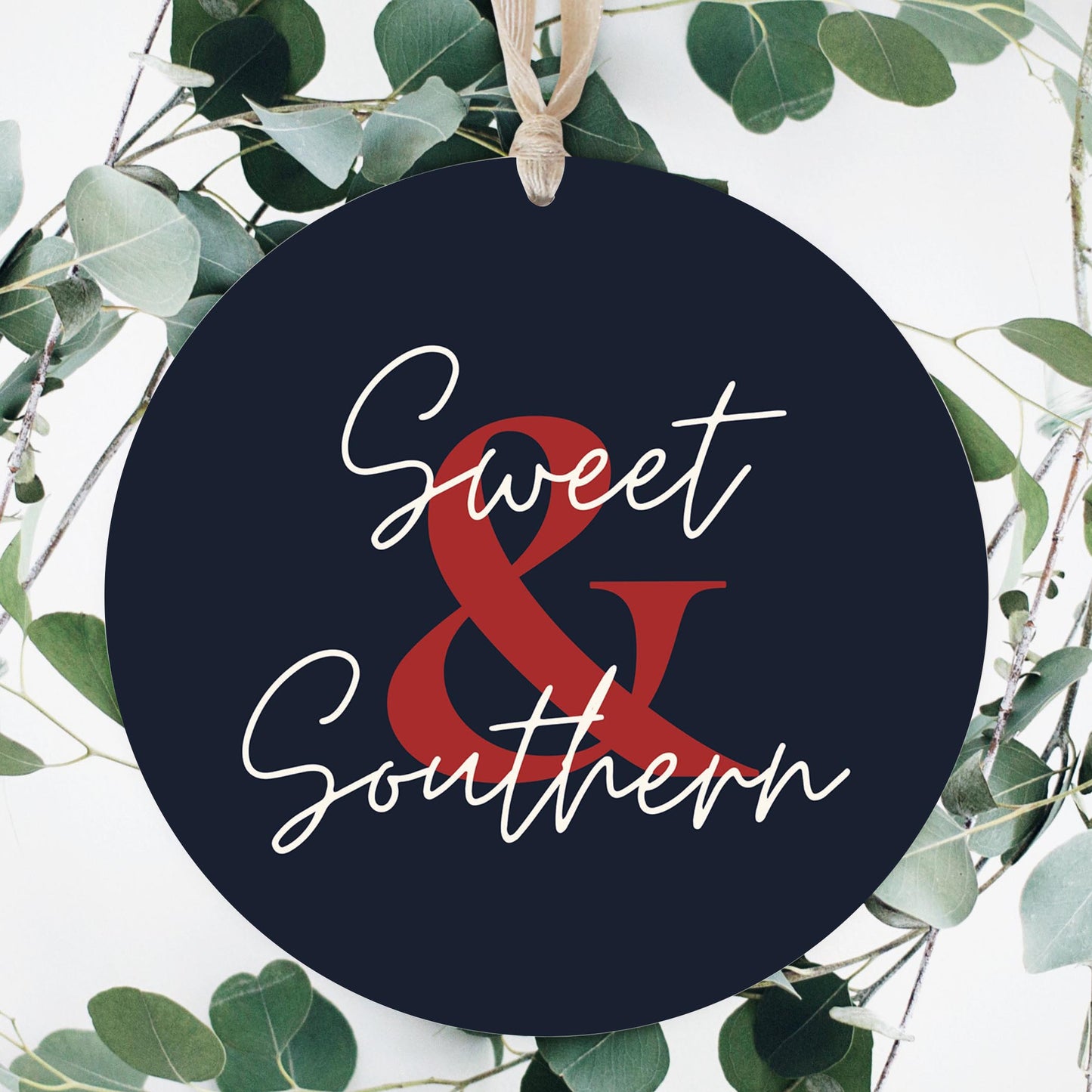 Modern Minimalist Texas Colors Sweet Southern | Wood Ornament | Eaches | Min 1