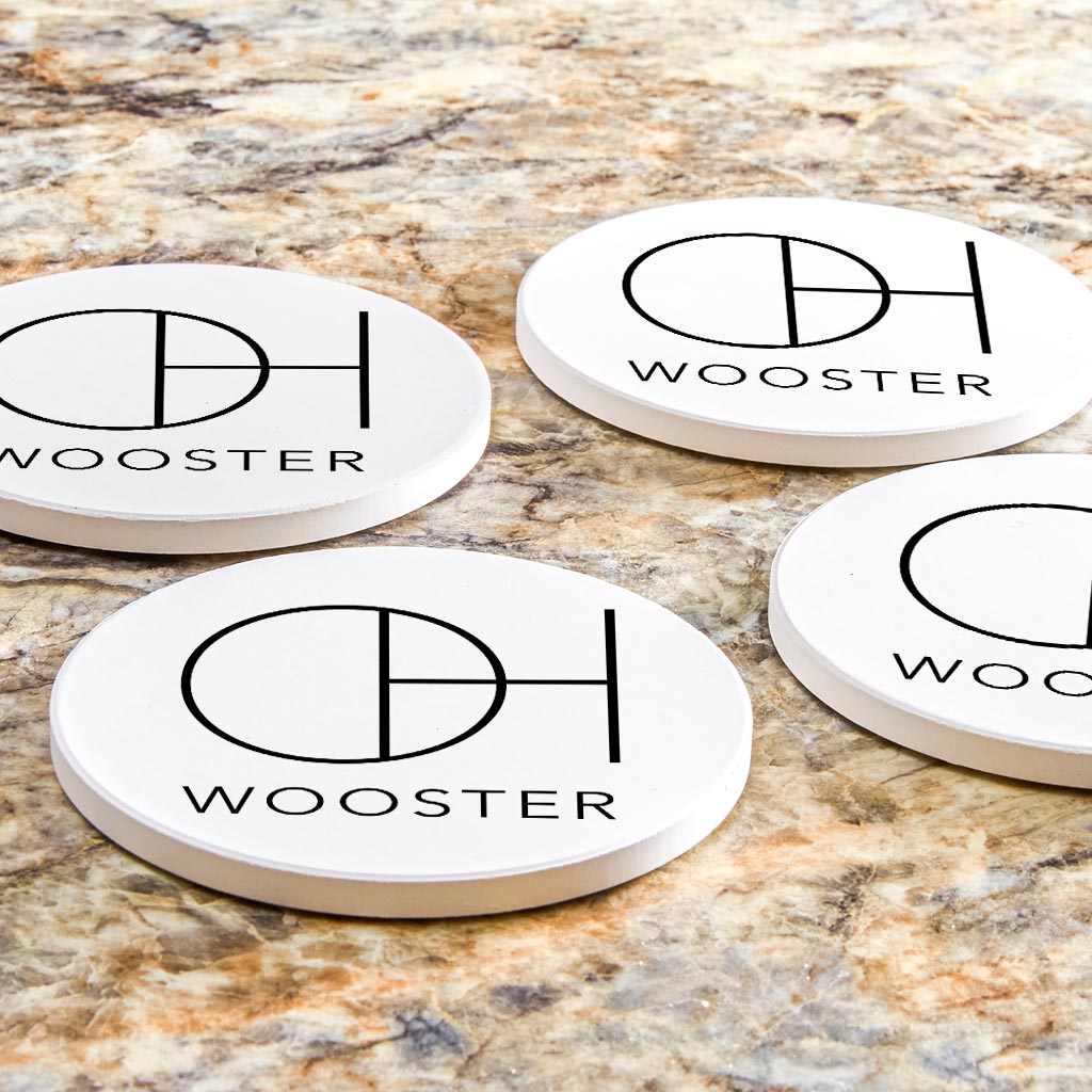 Wooster Oh State Initials And City Name | Absorbent Coasters | Set of 4 | Min 2
