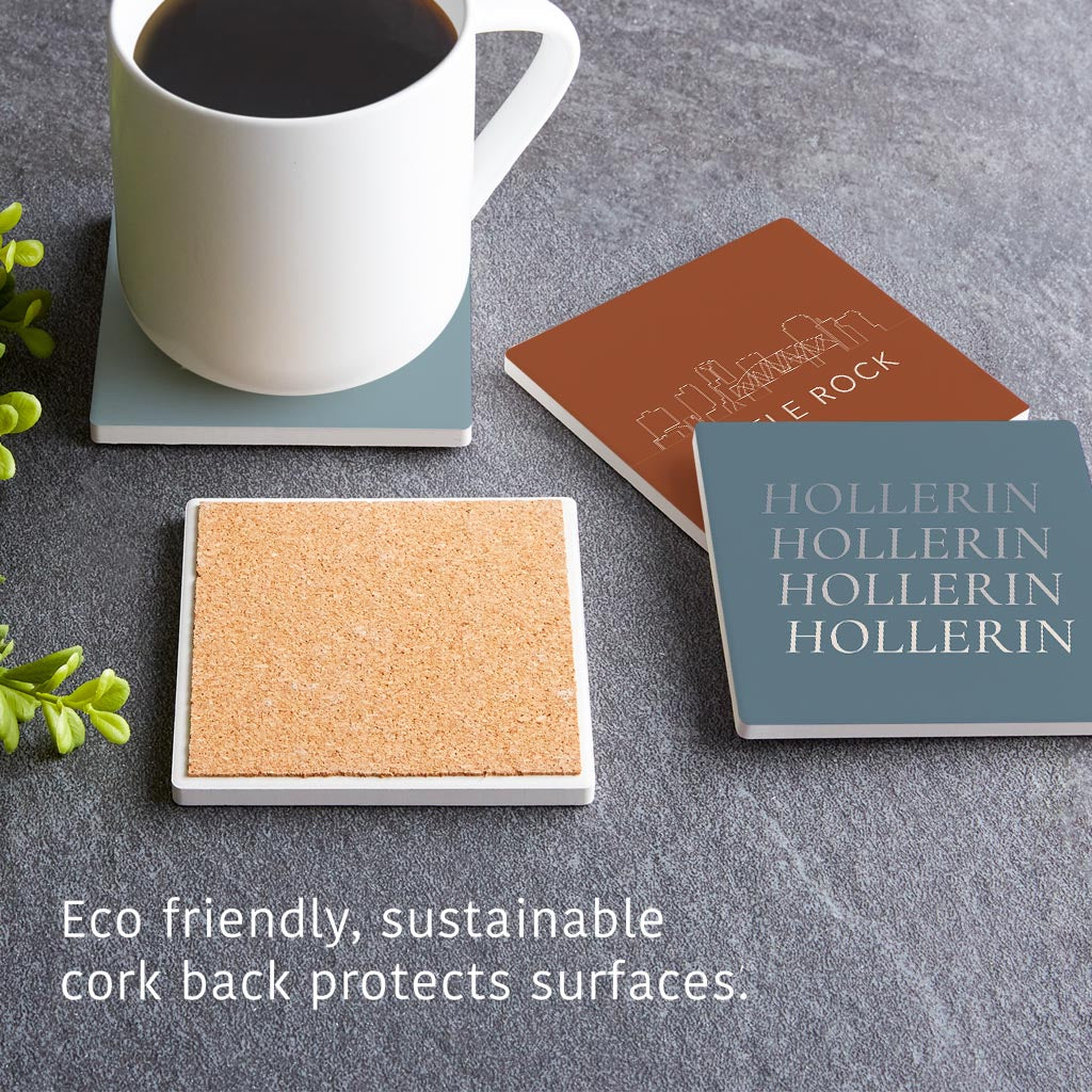 Modern Minimalist Arkansas Skyline Hootin Hollerin | Absorbent Coasters | Set of 4 | Min 2