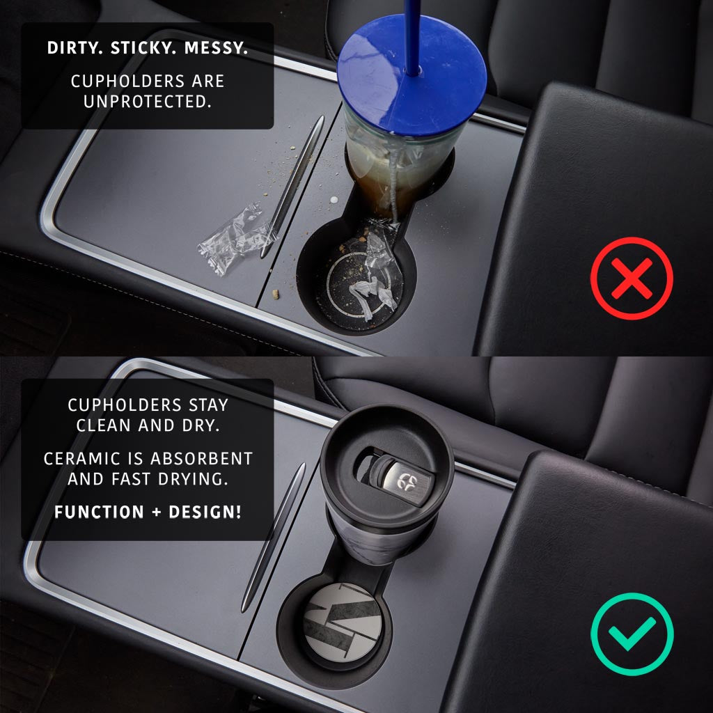 Minimalist B&W Tennessee White Initials | Absorbent Car Coasters | Set of 2 | Min 4