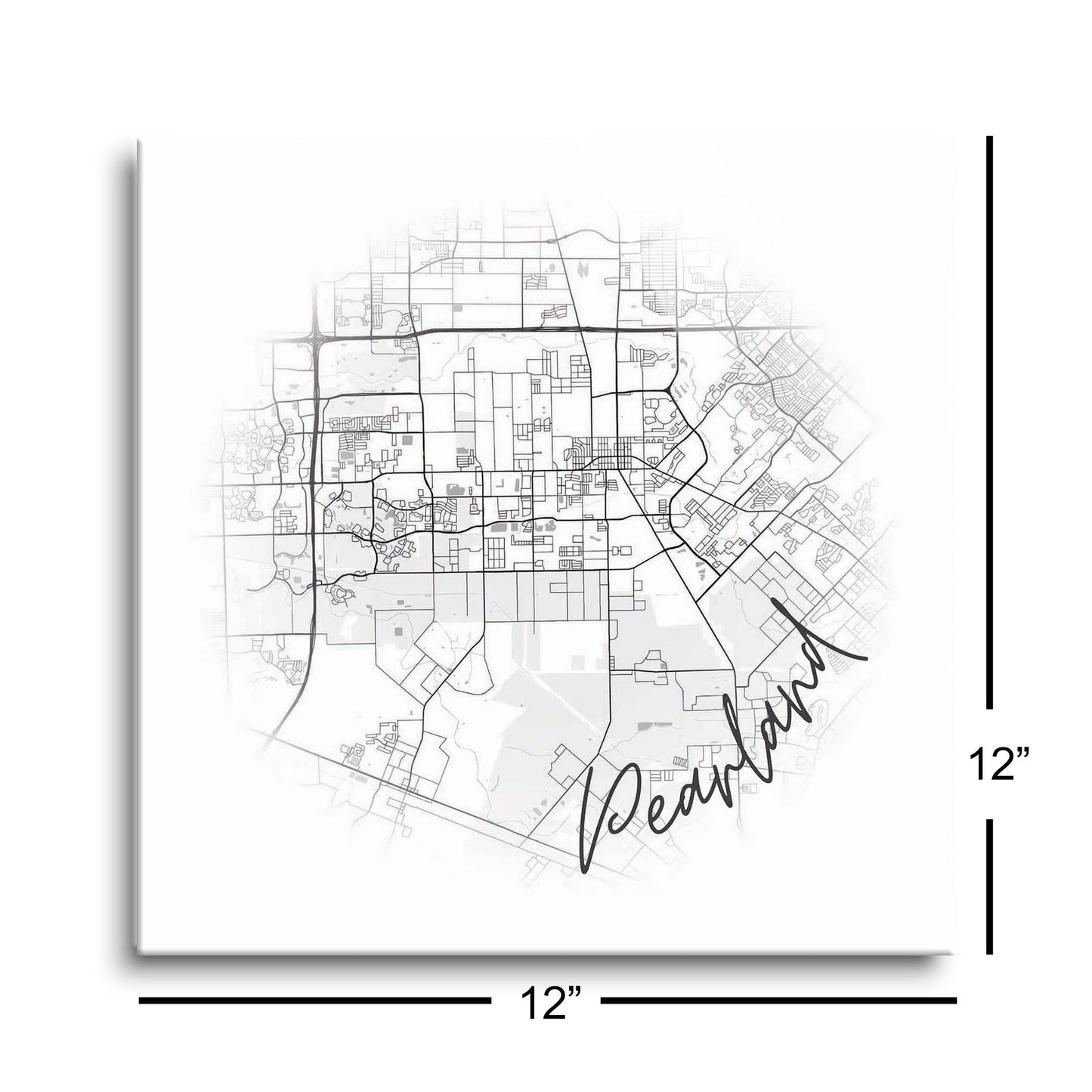 Minimalistic B&W Texas Pearland City Circle Map | Hi-Def Glass Art | Eaches | Min 1