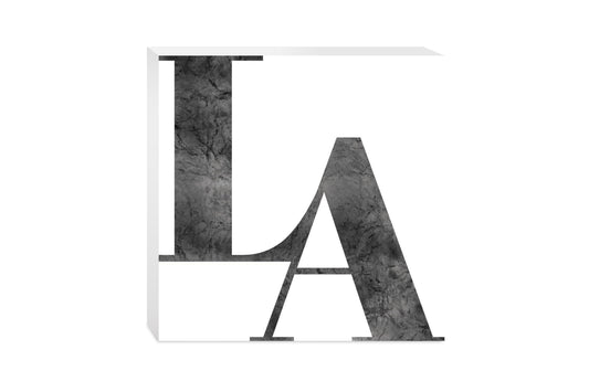 Modern White Louisiana Initials | Wood Block | Eaches | Min 2