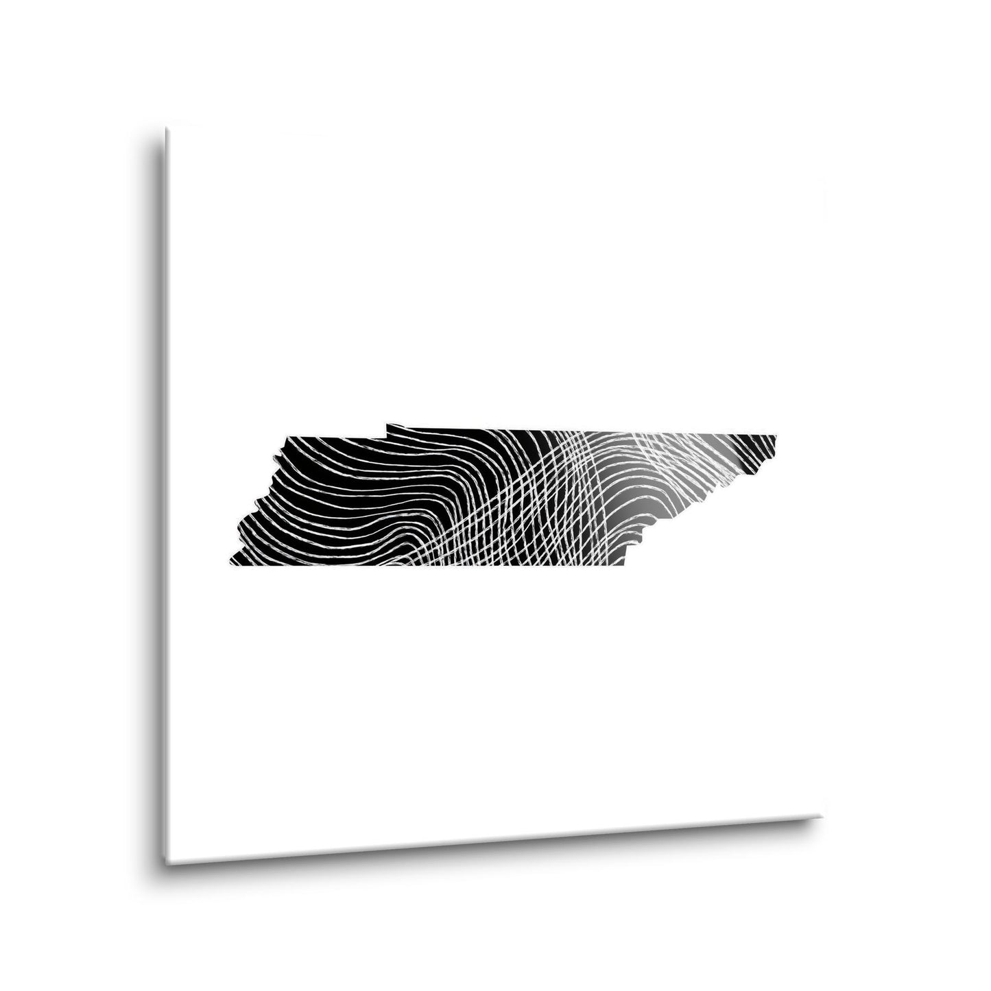 Minimalist B&W Tennessee State Shape | Hi-Def Glass Art | Eaches | Min 1