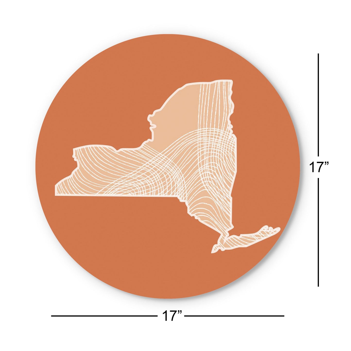 Modern Minimalist New York State Fluid Lines Dark | Wood Sign | Eaches | Min 1