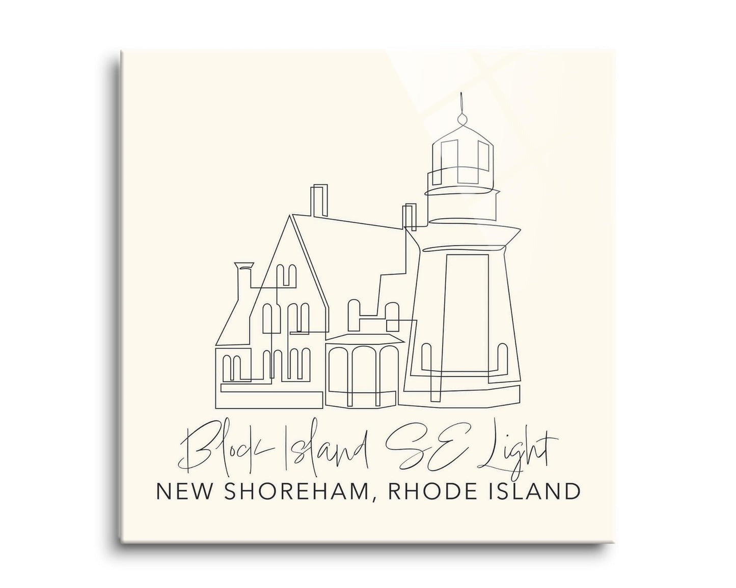 Cream Block Island Se Light | Hi-Def Glass Art | Eaches | Min 2