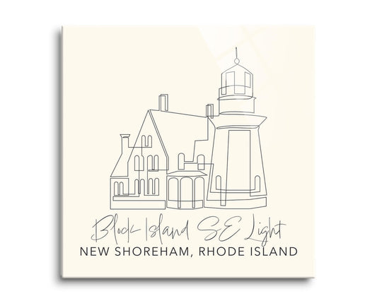 Cream Block Island Se Light | Hi-Def Glass Art | Eaches | Min 2