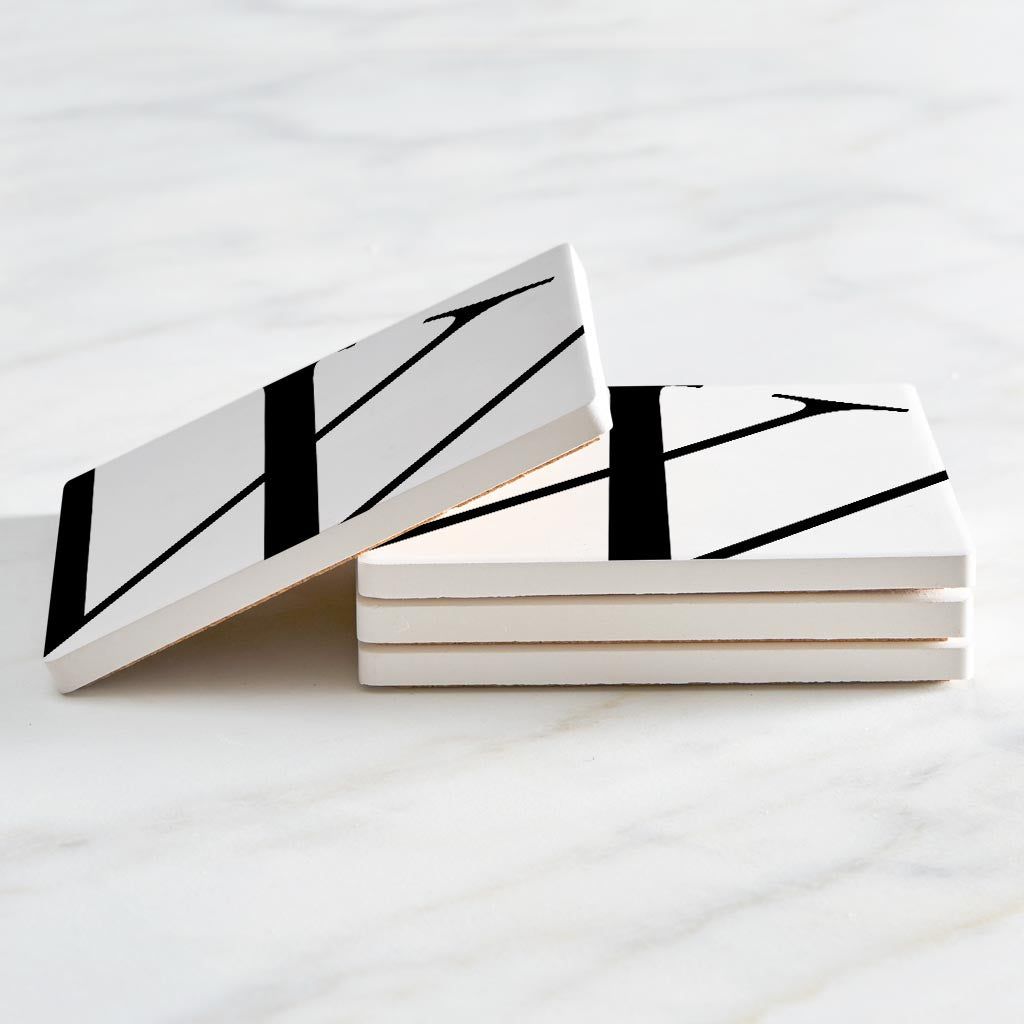 Minimal Monogram W | Absorbent Coasters | Set of 4 | Min 2