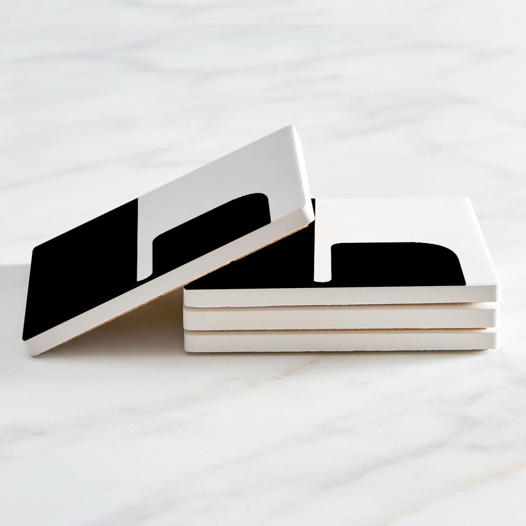 Fun Chunky Monogram L | Absorbent Coasters | Set of 4 | Min 2