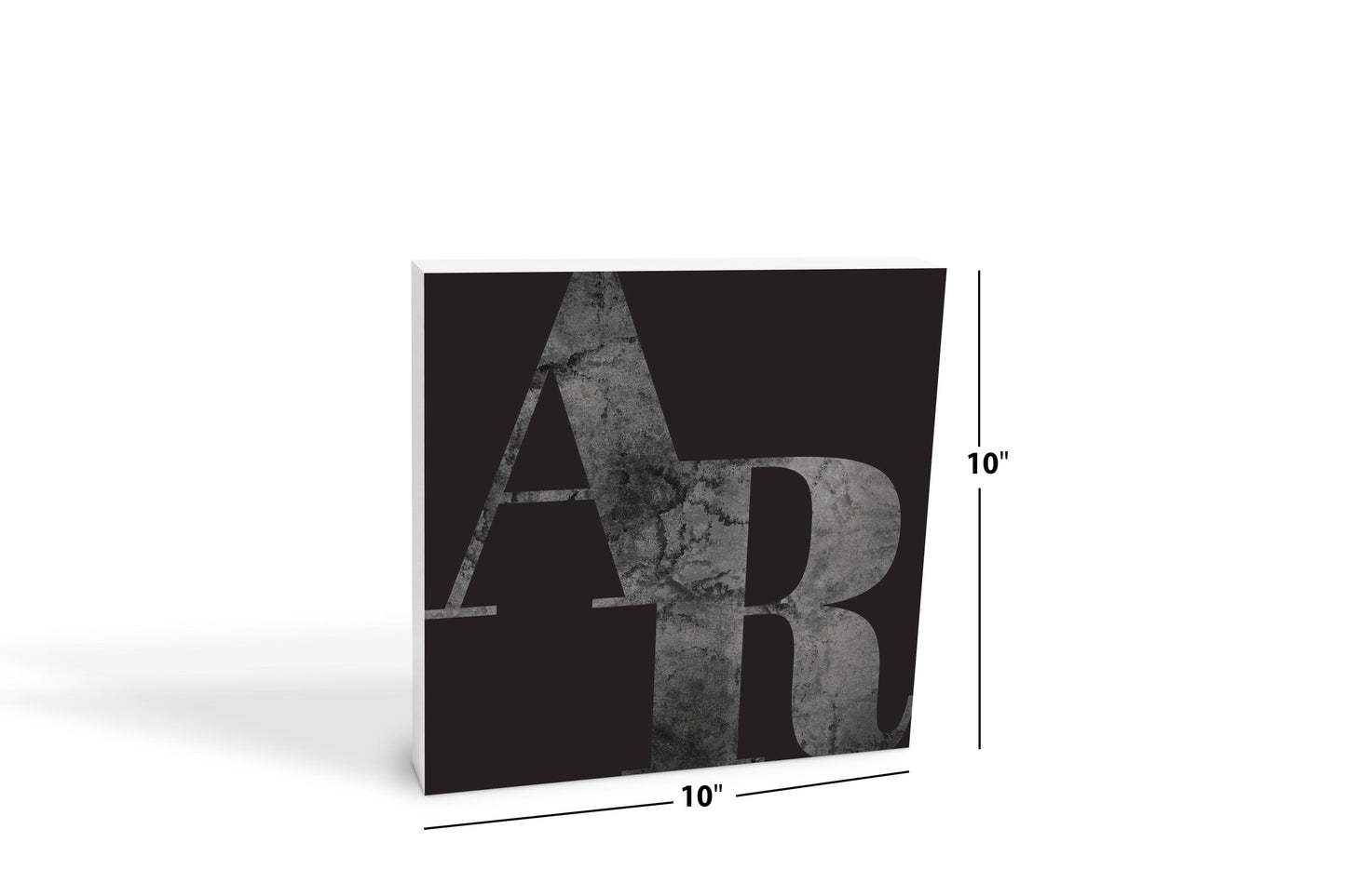 B&W Minimalist Arkansas Black Initials | Wood Block | Eaches | Min 2