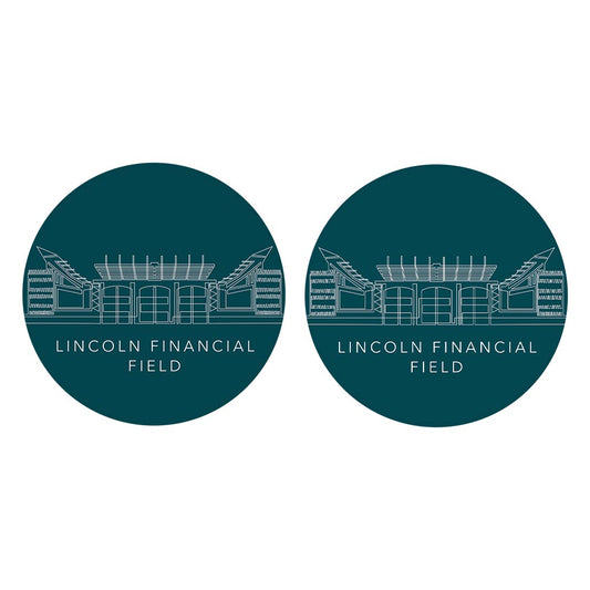Minimal Pennsylvania Lincoln Field Line Drawing| Absorbent Car Coasters | Set of 2 | Min 4