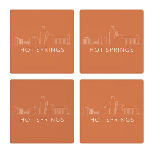 Modern Minimalist Arkansas Hot Springs | Absorbent Coasters | Set of 4 | Min 2