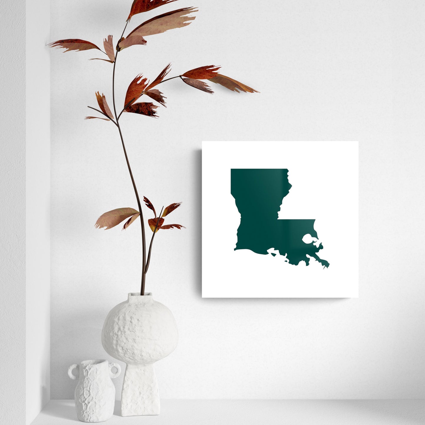 Blue White Louisiana State Shape | Hi-Def Glass Art | Eaches | Min 2