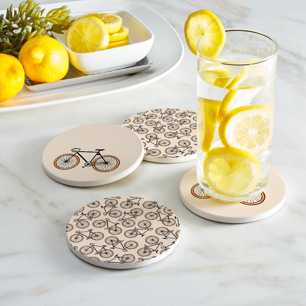 Vintage Bike With Pattern | Absorbent Coasters | Set of 4 | Min 2