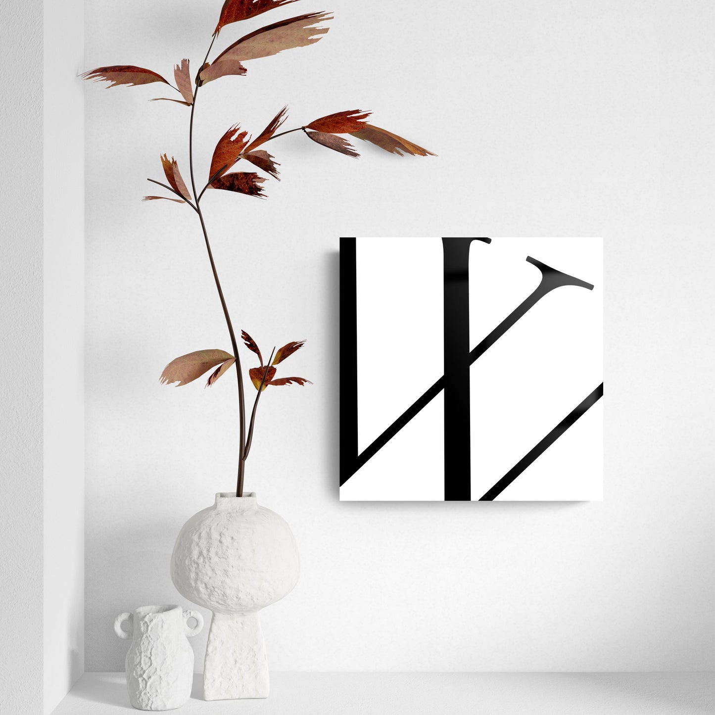 Minimal Monogram W | Hi-Def Glass Art | Eaches | Min 2