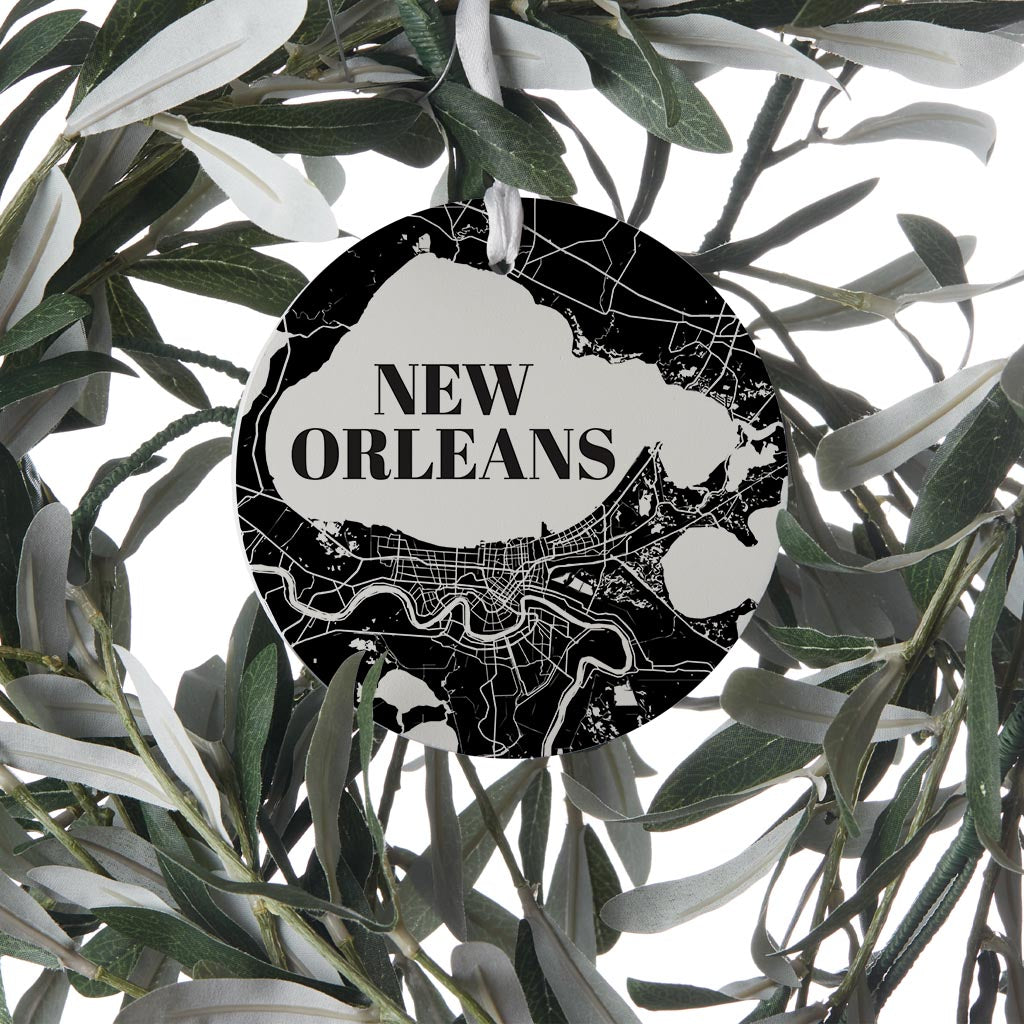 Modern Louisiana New Orleans Map| Wood Ornament | Eaches | Min 6