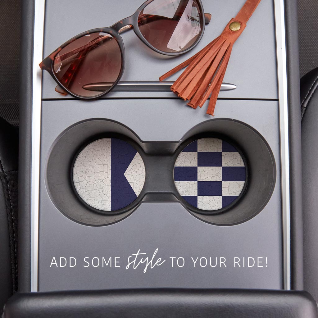 Nautical Flags | Absorbent Car Coasters | Set of 2 | Min 4