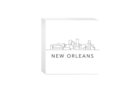 Modern Louisiana New Orleans City Line Drawing | Wood Block | Eaches | Min 4