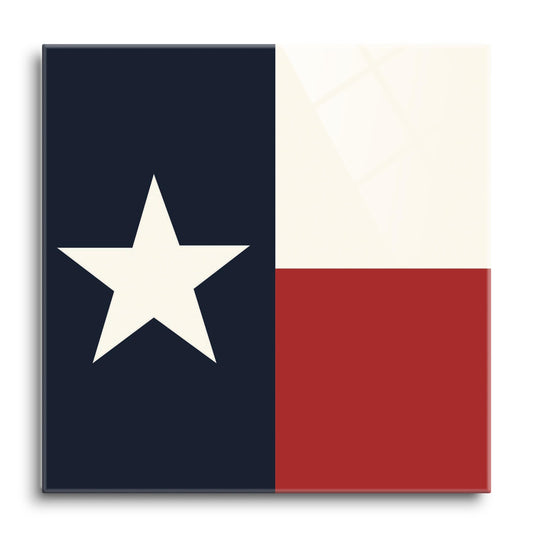 Modern Minimalist Texas Colors Flag | Hi-Def Glass Art | Eaches | Min 1