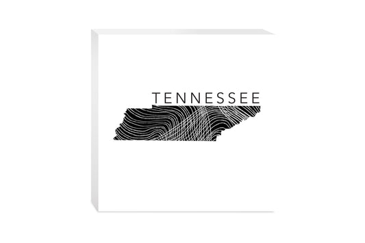 Minimalist B&W Tennessee State Name | Wood Block | Eaches | Min 2