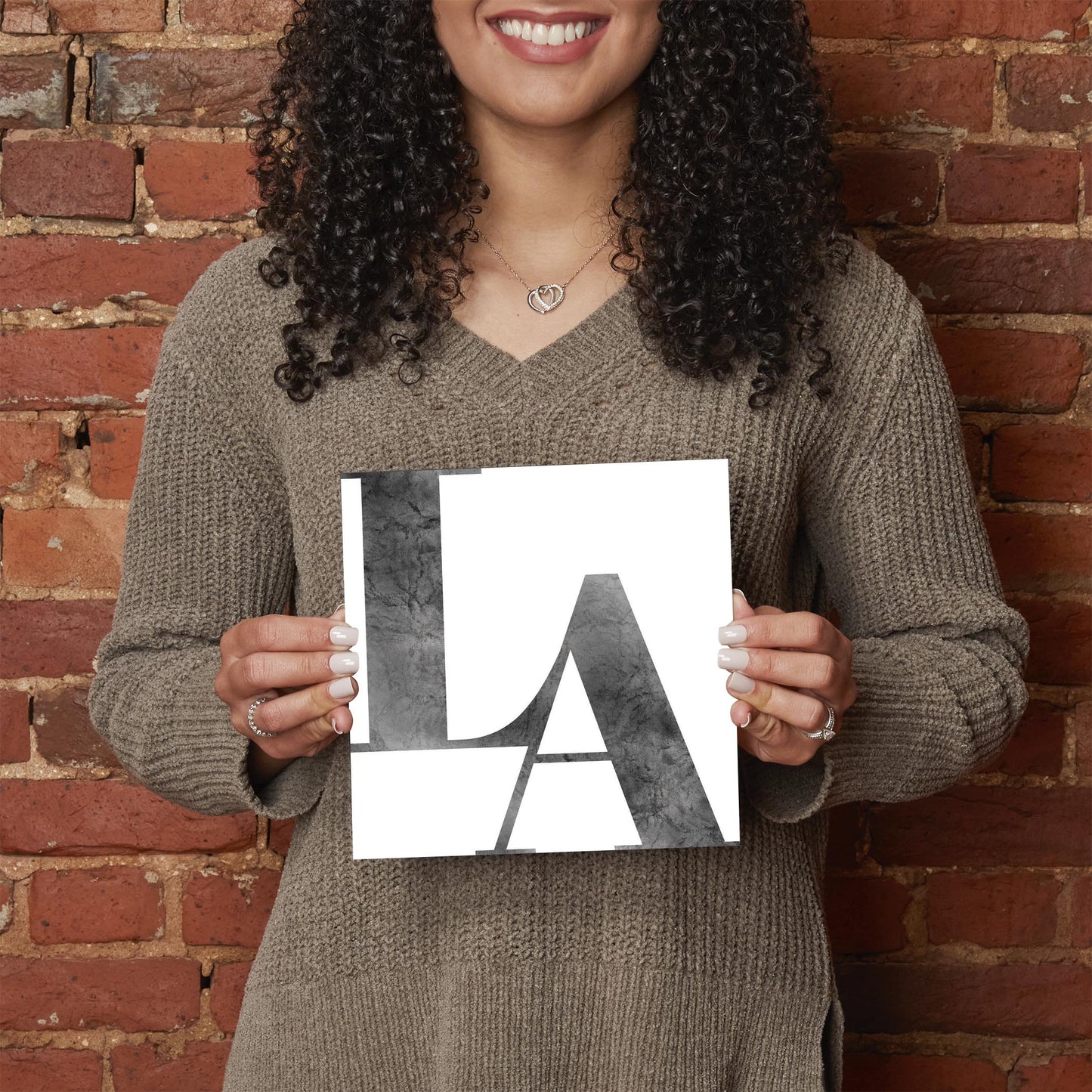 Modern White Louisiana Initials | Hi-Def Glass Art | Eaches | Min 2