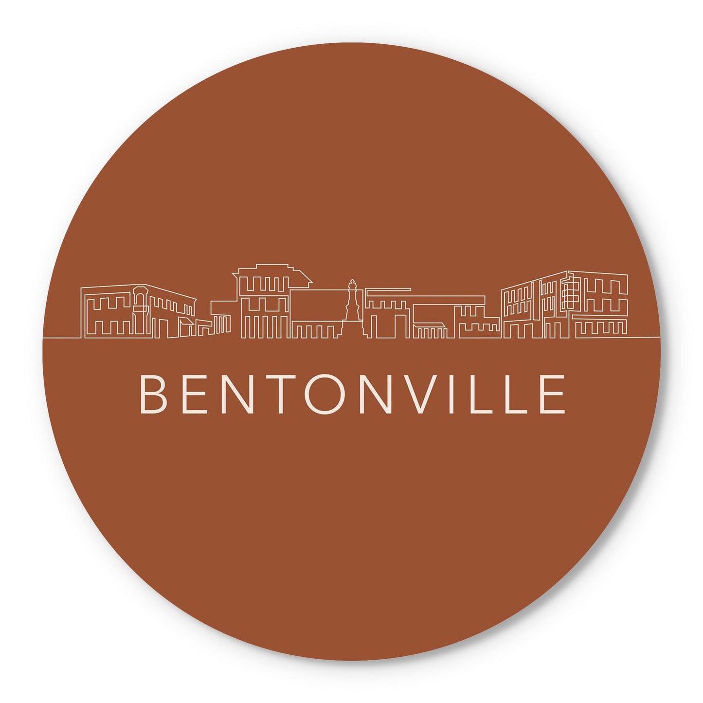 Modern Minimalist Arkansas Bentonville Skyline | Wood Sign | Eaches | Min 1