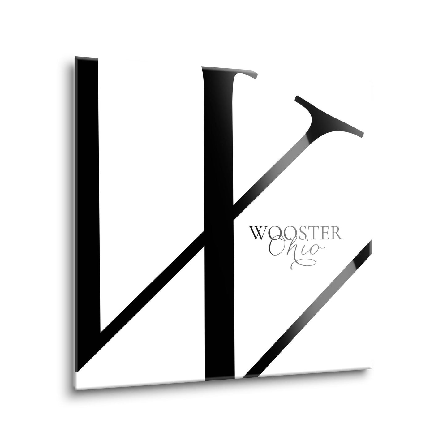Wooster Oh Minimal Monogram | Hi-Def Glass Art | Eaches | Min 1