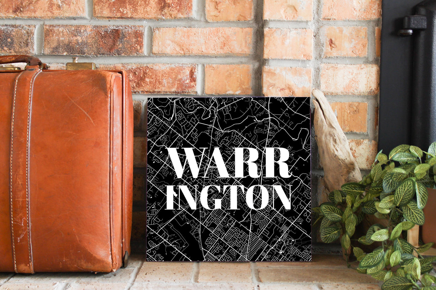 Minimalistic B&W Pennsylvania Warrington Map | Wood Sign | Eaches | Min 2