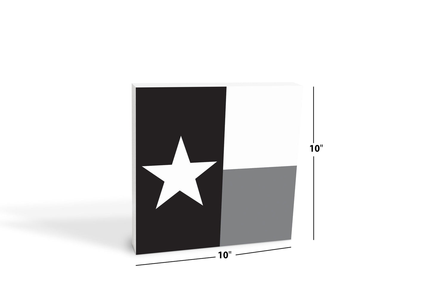 Minimalistic B&W Texas State Flag | Wood Block | Eaches | Min 2
