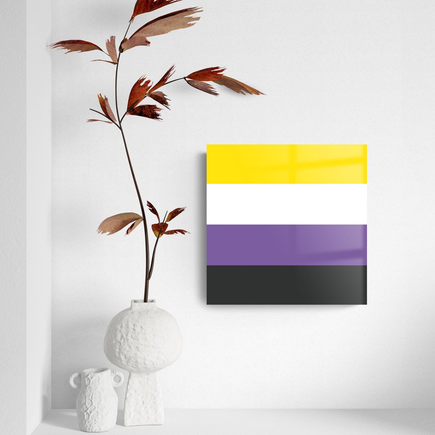 Nonbinary Pride Flag Colors | Hi-Def Glass Art | Eaches | Min 2