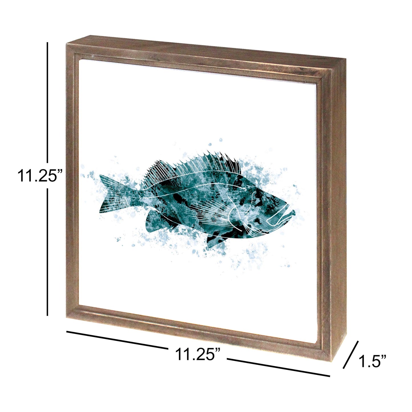 Blue White Water Color Red Fish | Wood Sign | Eaches | Min 1