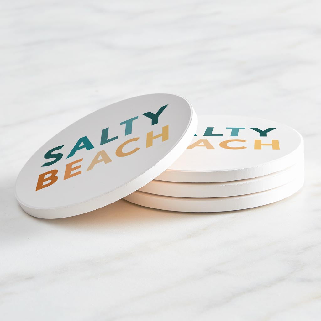 Salty Beach | Absorbent Coasters | Set of 4 | Min 2