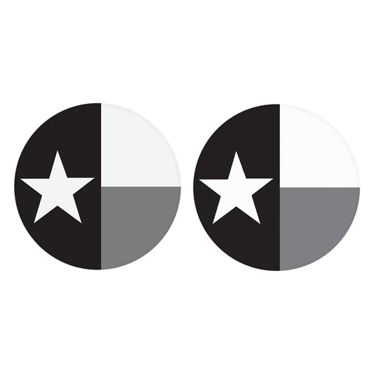 Minimalistic B&W Texas State Flag | Absorbent Car Coasters | Set of 2 | Min 4