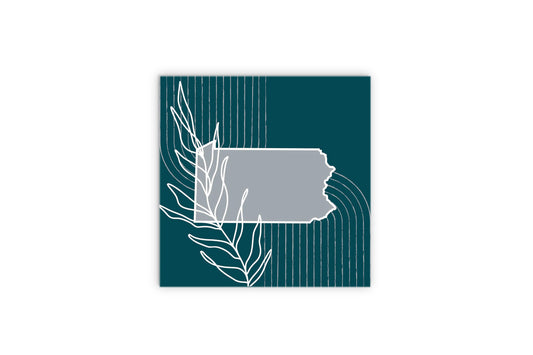 Modern Minimalist Pennsylvania Shape With Leaf | Wood Sign | Eaches | Min 2