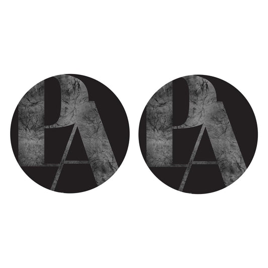Minimalistic B&W Pennsylvania Black Initials | Absorbent Car Coasters | Set of 2 | Min 4