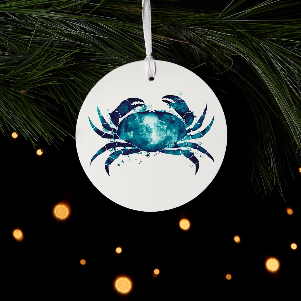 New England Water Color Crab | Wood Ornament | Eaches | Min 6