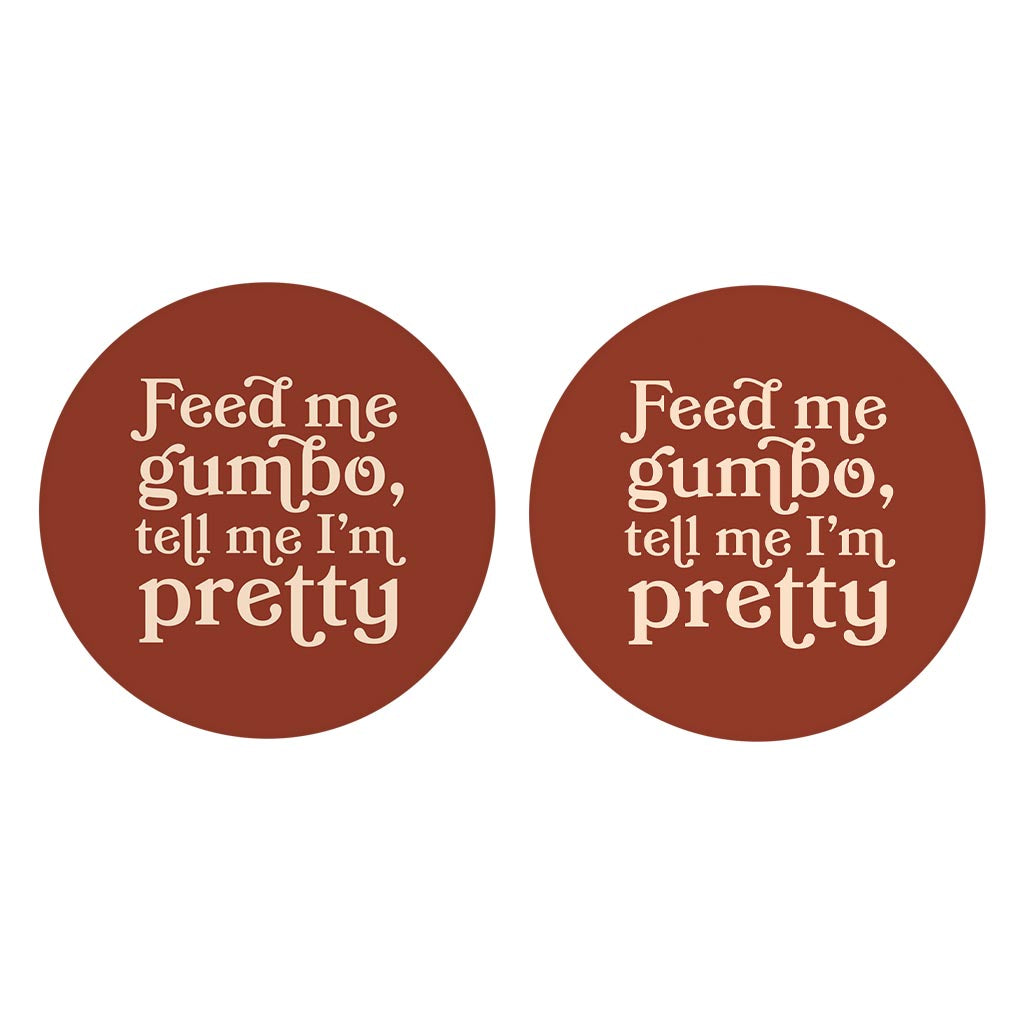 Modern Minimalist Louisiana Gumbo Saying | Absorbent Car Coasters | Set of 2 | Min 4